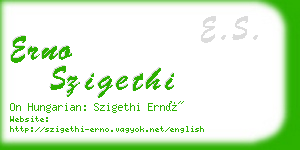 erno szigethi business card